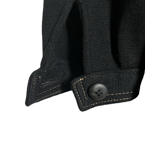 Vintage Kimberly Black Wool Knit Belted Button Front Patch Pocket Jacket Size L - Picture 10 of 12